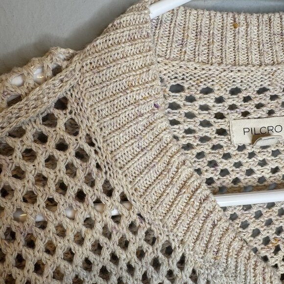 Pilcro Stitchy Bomber Cardigan Sweater XS Open Knit - Picture 4 of 7